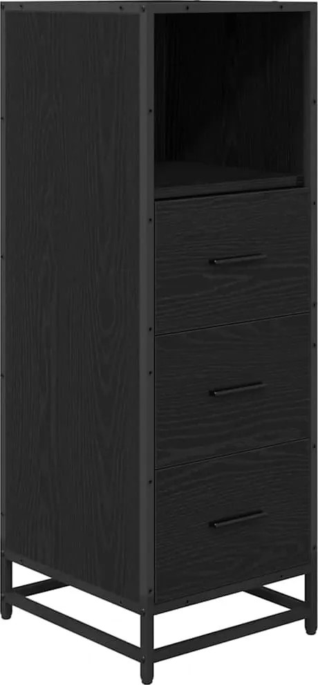 vidaXL Set de mobilier pentru baie Stejar Negru 35 x 37,5 x 100 cm