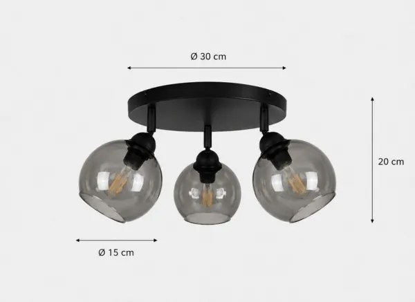 Spot UNO 3xE27/60W/230V negru