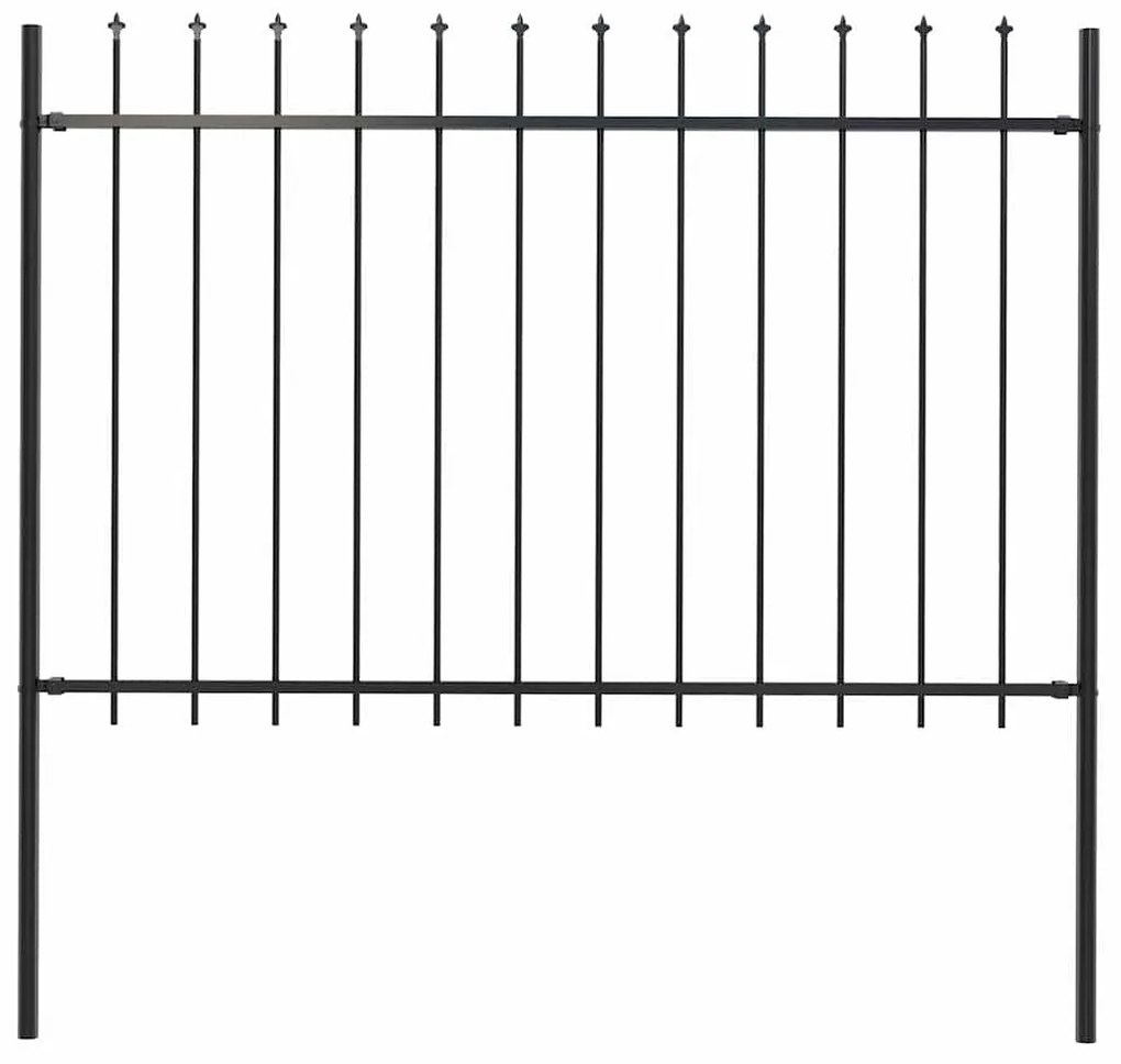 vidaXL Gard de grădină cu vârf tip suliță din oțel, 181x120 cm, negru