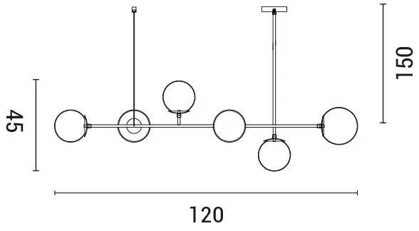 Lustră pe cablu 6xE27/10W/230V auriu