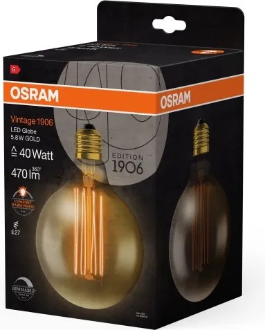 Bec LED dimabil VINTAGE FILAMENT E27/5,8W/230V 2200K - Osram