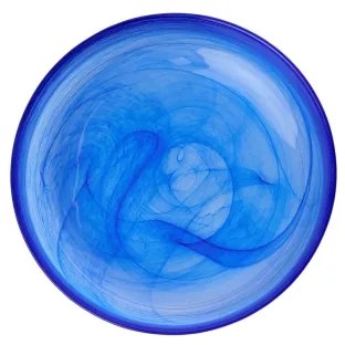 Set de masă, 18 piese, albastru/sticlă