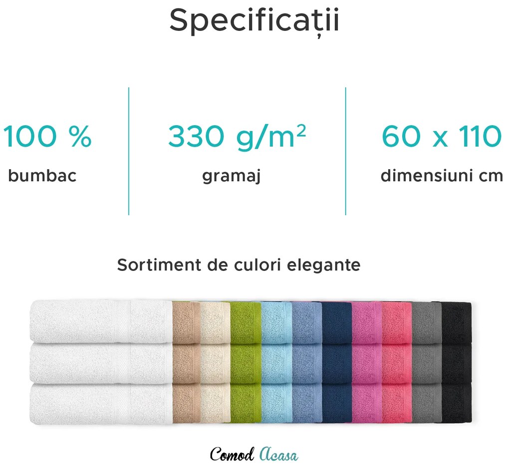 Prosop CLARYSSE ELEGANCE 60x110 cm coral, 100% bumbac
