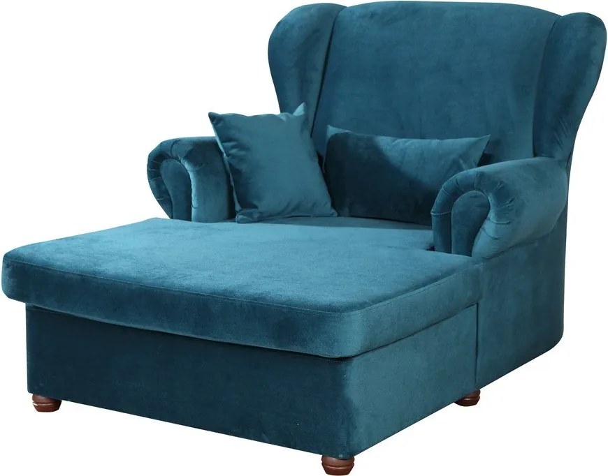 Fotoliu albastru cu tapițerie din catifea Lord – Ropez