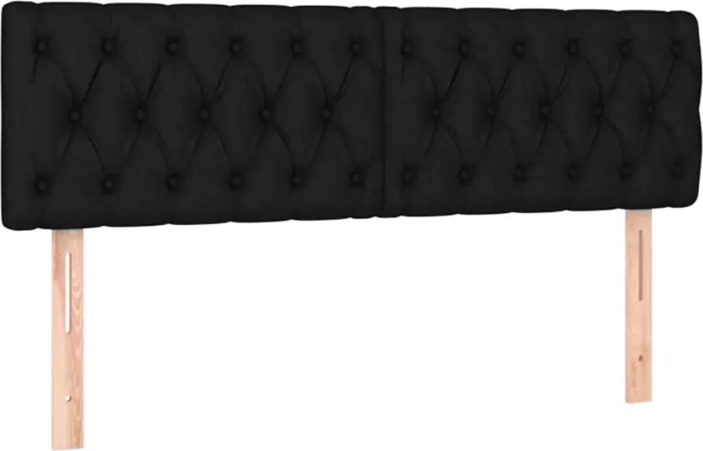 vidaXL Tăblii de pat, negru, 160x7x78/88 cm, textil