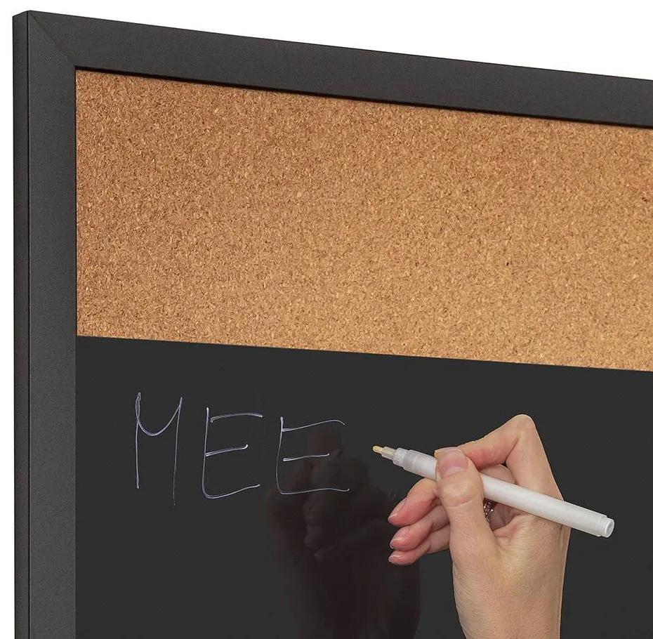Tablă Combi Board / plută 60 × 90 cm, neagră