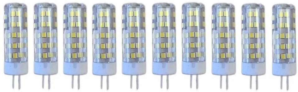 Set 10 × Becuri LED G4 – 7 W, lumină caldă 3000 K, 220 V