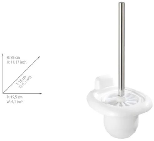 WENKO 17947100 - Perie WC PURE 15,5 x 36 cm, albă