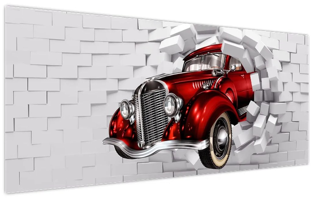 Tablou - Mașină roșie (120x50 cm)