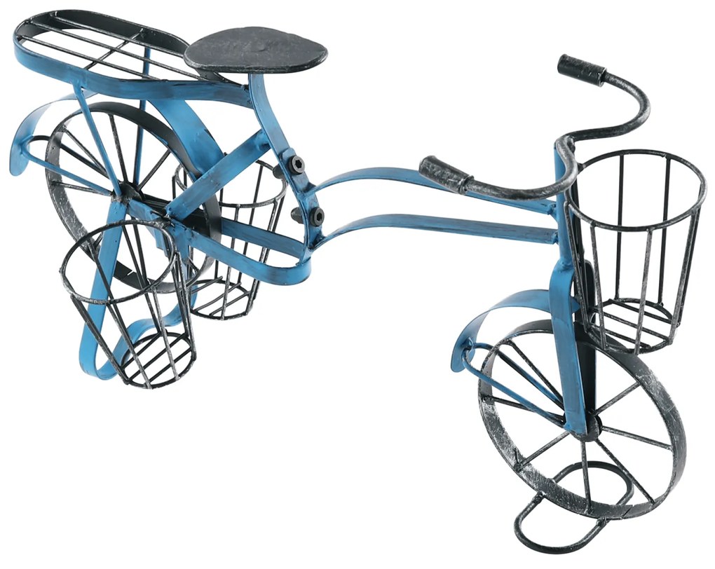 Ghiveci RETRO in forma de bicicleta, negru   albastru, ALBO