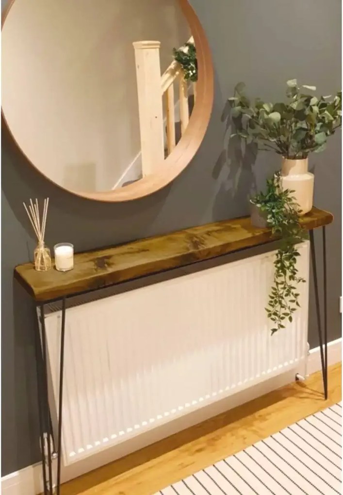 Masuta hol intrare, suport calorifer, seria A-620,lemn, Homs, 130 x 20 x 85cm,30437