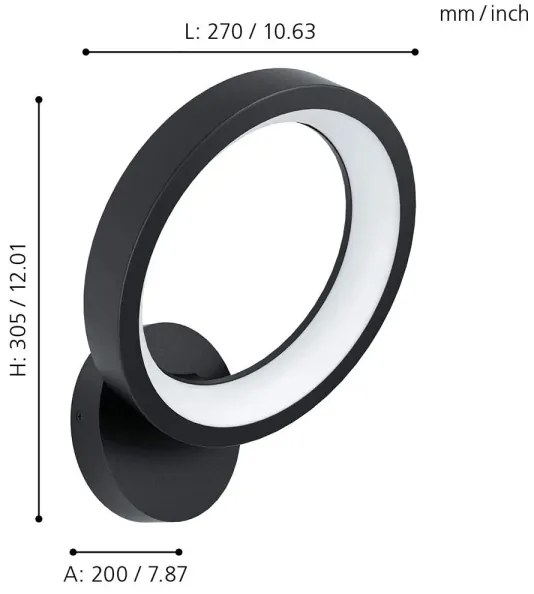 Eglo 99028 - Aplica de perete LED RGB dimabilă MARGHERA-C LED/16W/230V