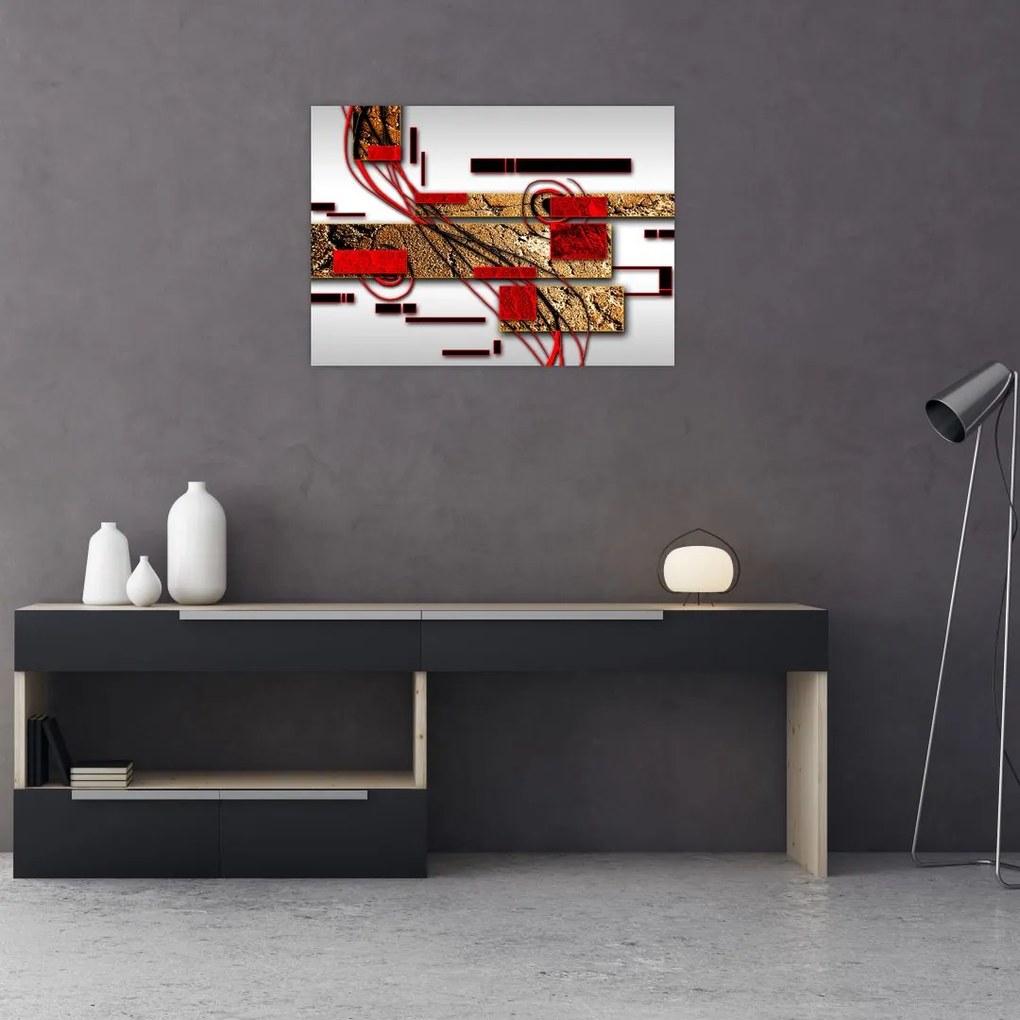 Tablou pe sticlă cu abstracție (70x50 cm)