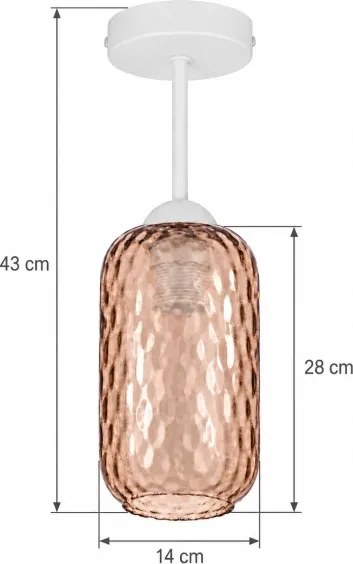 BRILAGI - LED plafonieră aplicată R GLASS 1xE27/60W/230V Ø 14 cm alb/maro fumuriu