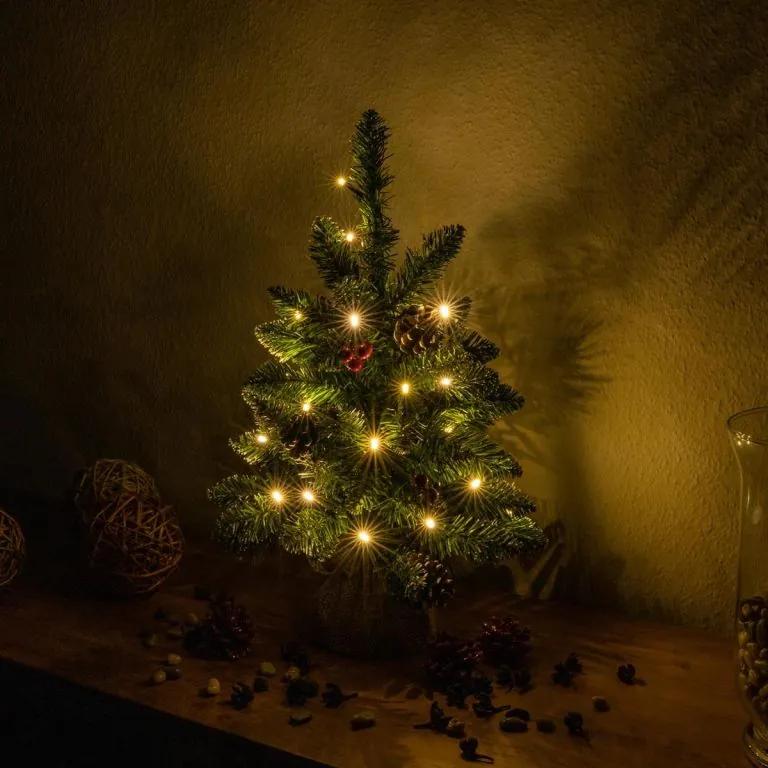 Pom de Crăciun cu luminițe - 45 cm, 20 LED-uri