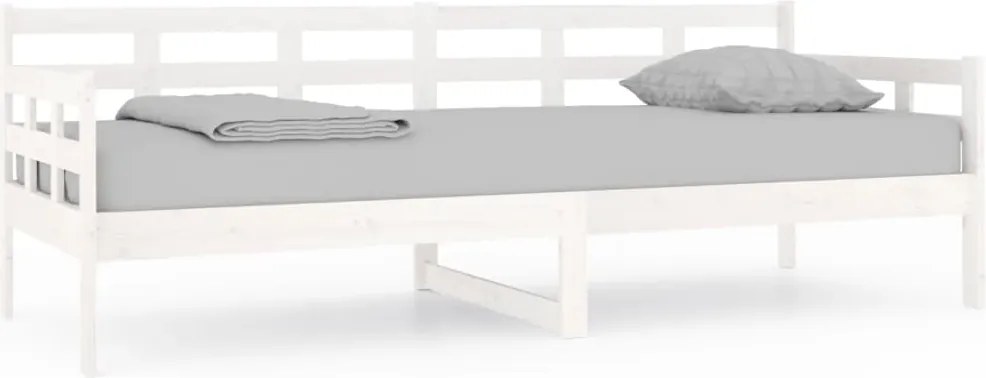 vidaXL Pat de zi, alb, 80x200 cm, lemn masiv de pin