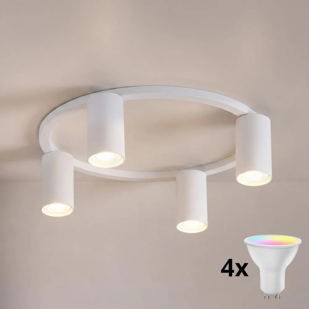 Brilagi - Plafonieră LED RGBW reglabilă SELE 4xGU10/6,5W/230V albă