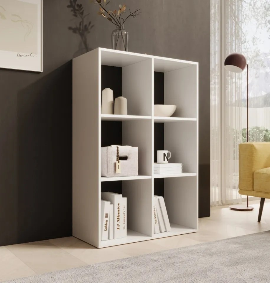 Bibliotecă, 80x120 cm, Lenti, ADRK Furniture (Culoare: Gri)