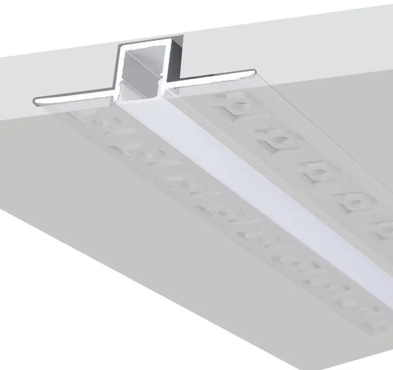 Profil LED Aluminiu Incastrat – Finisaj Glet, 2m, 1,7 cm