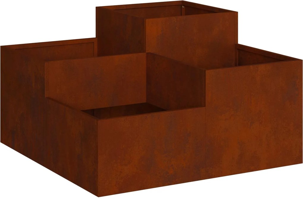 vidaXL Vază pentru Grădină Ruginit 80 x 80 x 48 cm