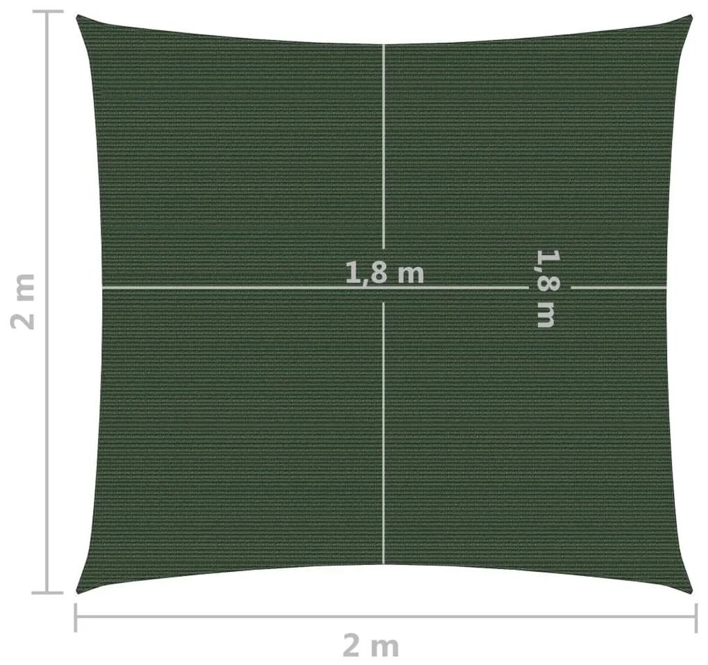 Panza parasolar, verde inchis, 160 g   m  , 2x2 m, HDPE Morkegronn, 2 x 2 m