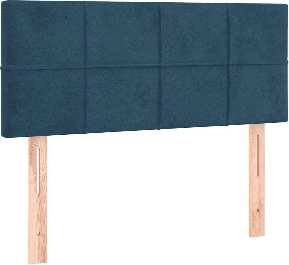 vidaXL Tăblie de pat, albastru închis, 90x5x78/88 cm, catifea
