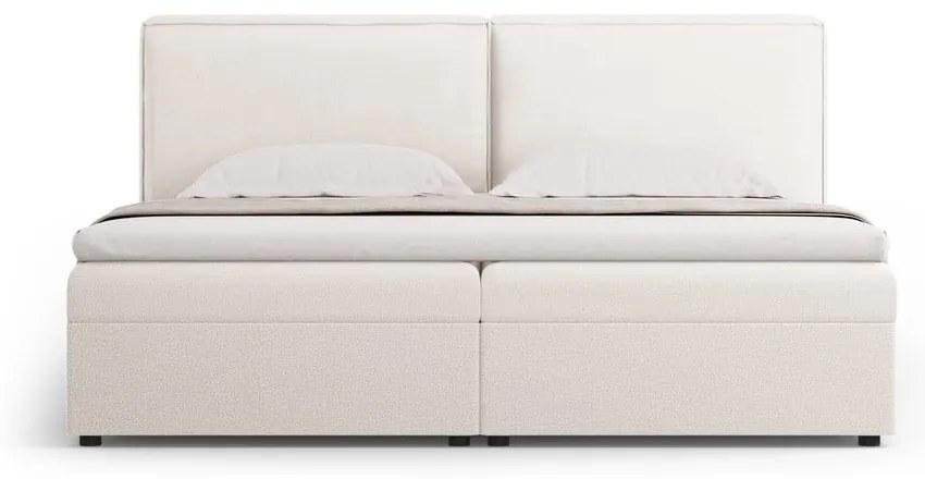 Pat boxspring crem cu spațiu de depozitare 140x200 cm Arendal – Cosmopolitan Design