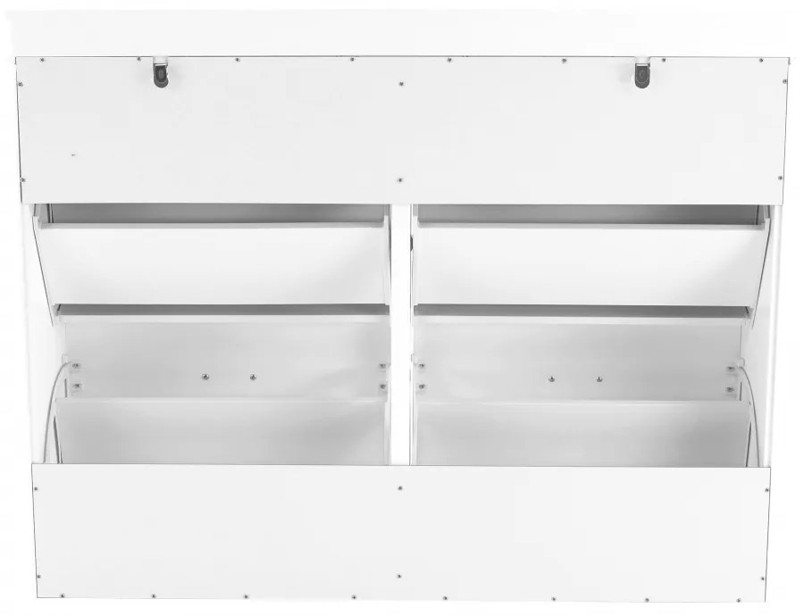 Pantofar mdf pal alb , 4 compartimente , suporturi inclinabile duble , Bortis Impex alb, 105 cm, 24 cm, 82.5 cm