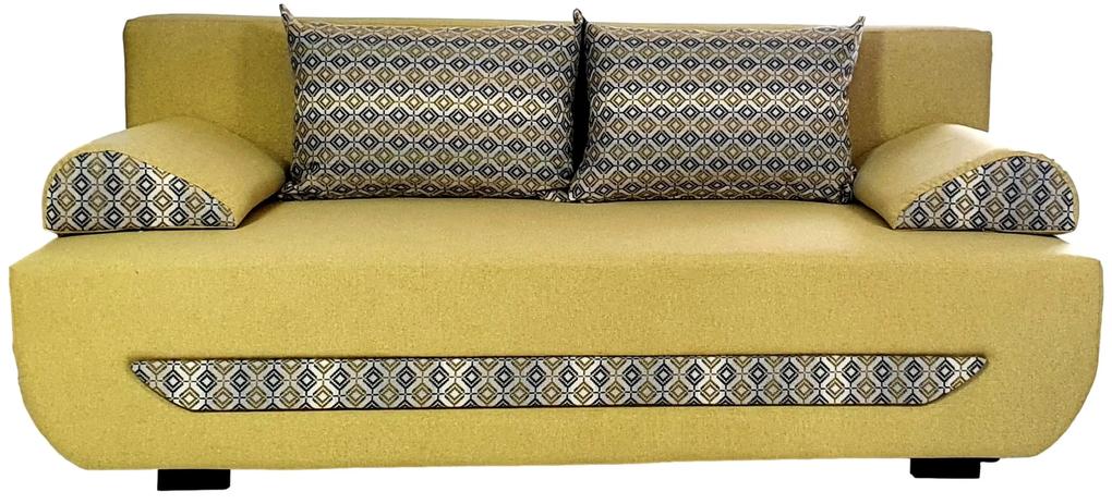 Canapea extensibilă Trendy galben Relaxa cu plasă de arcuri bonnel