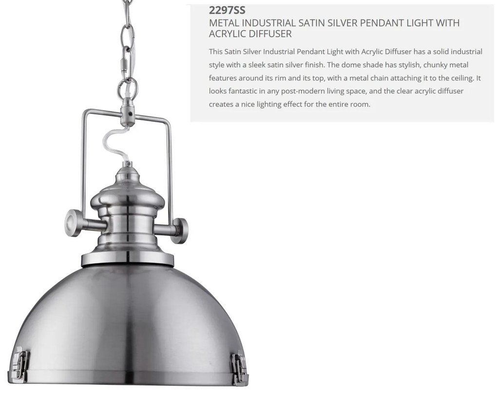 Lustra moderna Industrial argintiu 2297SS SRT