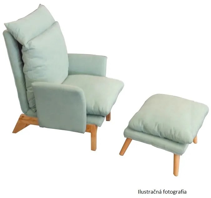 Fotoliu reclinabil cu taburet Culoare Mentol / Natural ZANDER