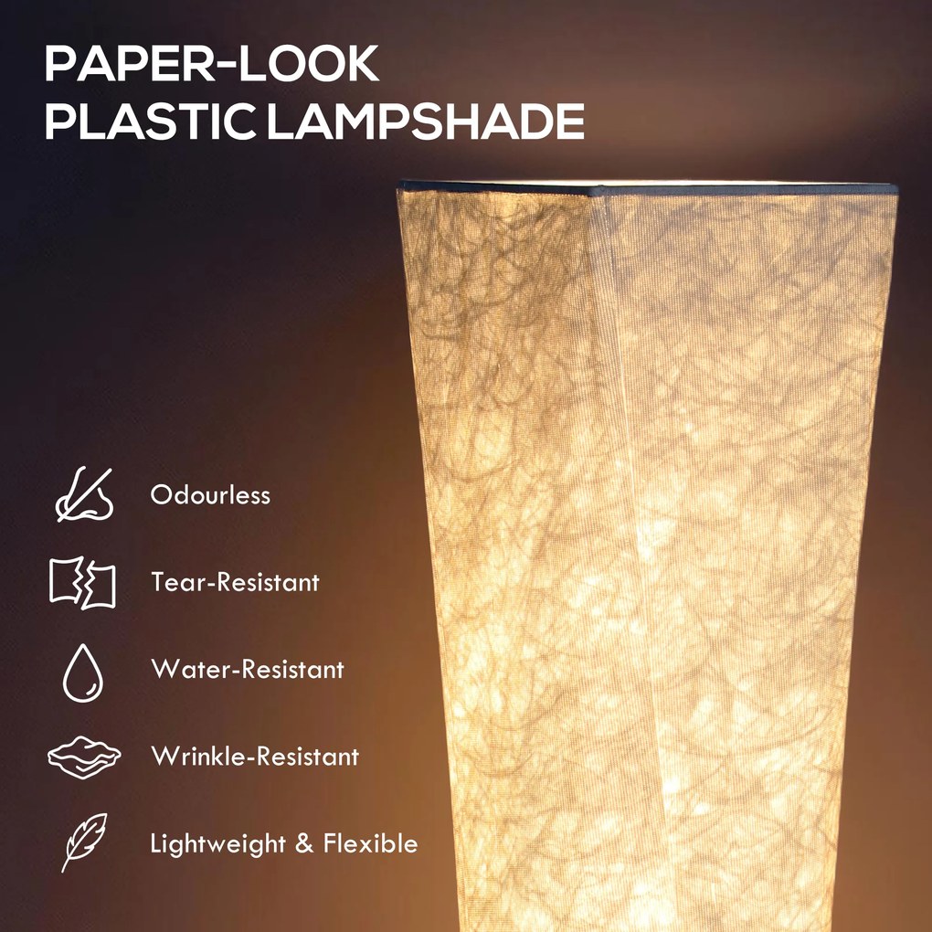 HOMCOM Lampă de Podea Modernă cu Întrerupător de Picior, din Oțel și Plastic, 25x25x129 cm, Alb și Argintiu | Aosom Romania