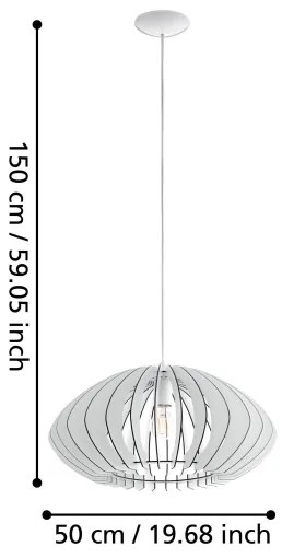 Eglo 95254 - Lustră COSSANO 2 1xE27/60W/230V