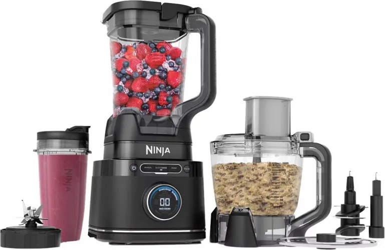 La mâna a doua: Blender 3in1 Ninja TB401EU, 1200W, 2.1 L, 10 viteze + moduri, Timer, LED, Tehnologie BlendSense, Fara BPA, Negru