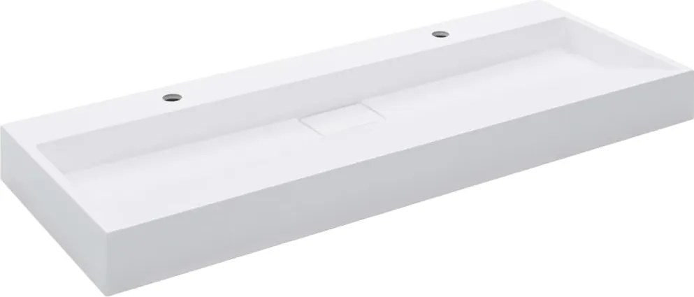 vidaXL Chiuvetă, alb, 120x46x11cm, conglomerat turnat mineral/marmură