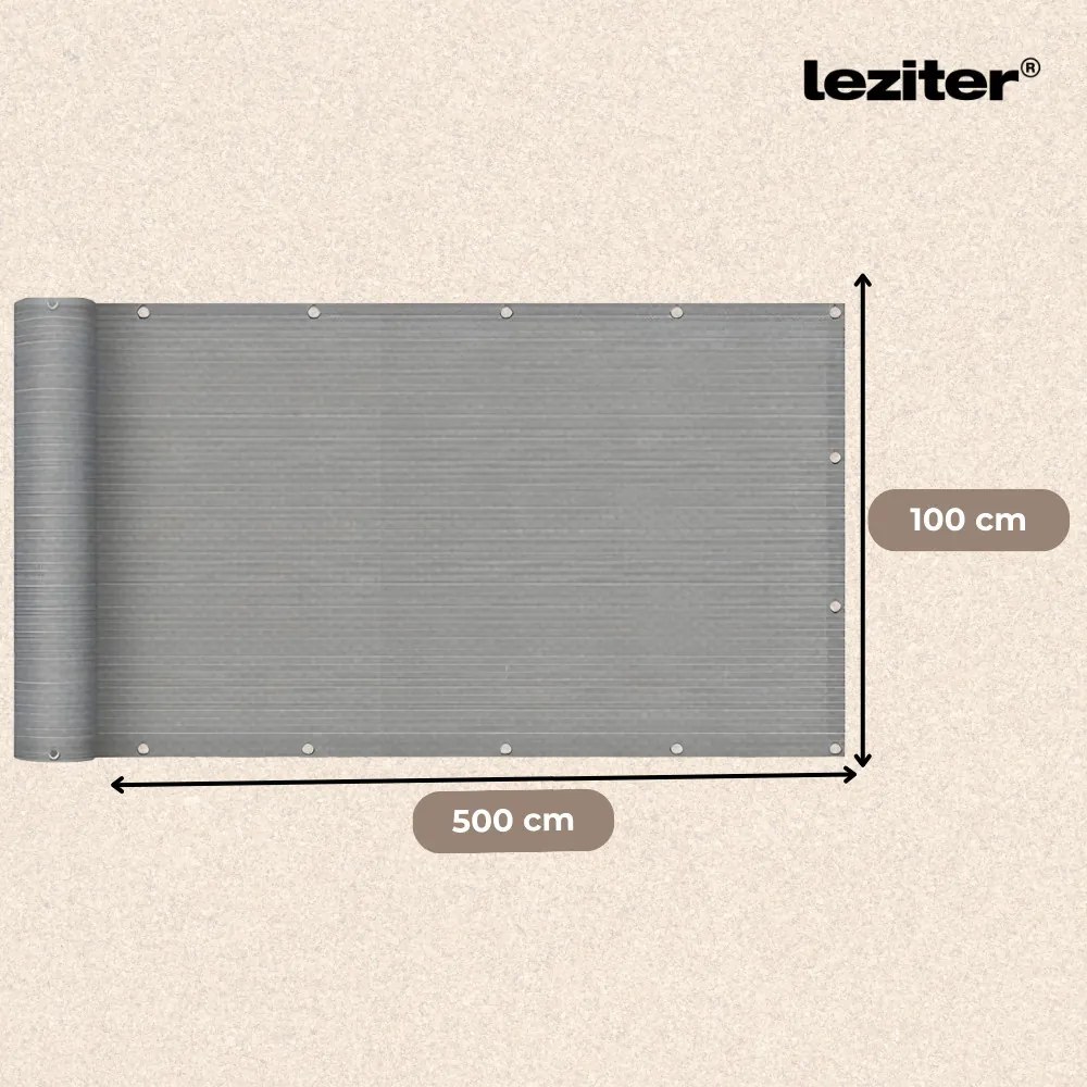 Umbrelă de balcon, ecran de intimitate 5 m gri