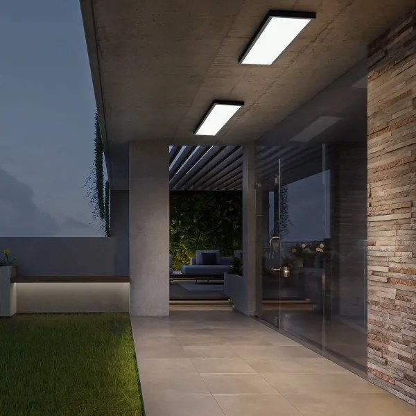 Plafonieră LED pentru baie FRAME LED/50W/230V 120x30 cm IP44 negru Brilagi