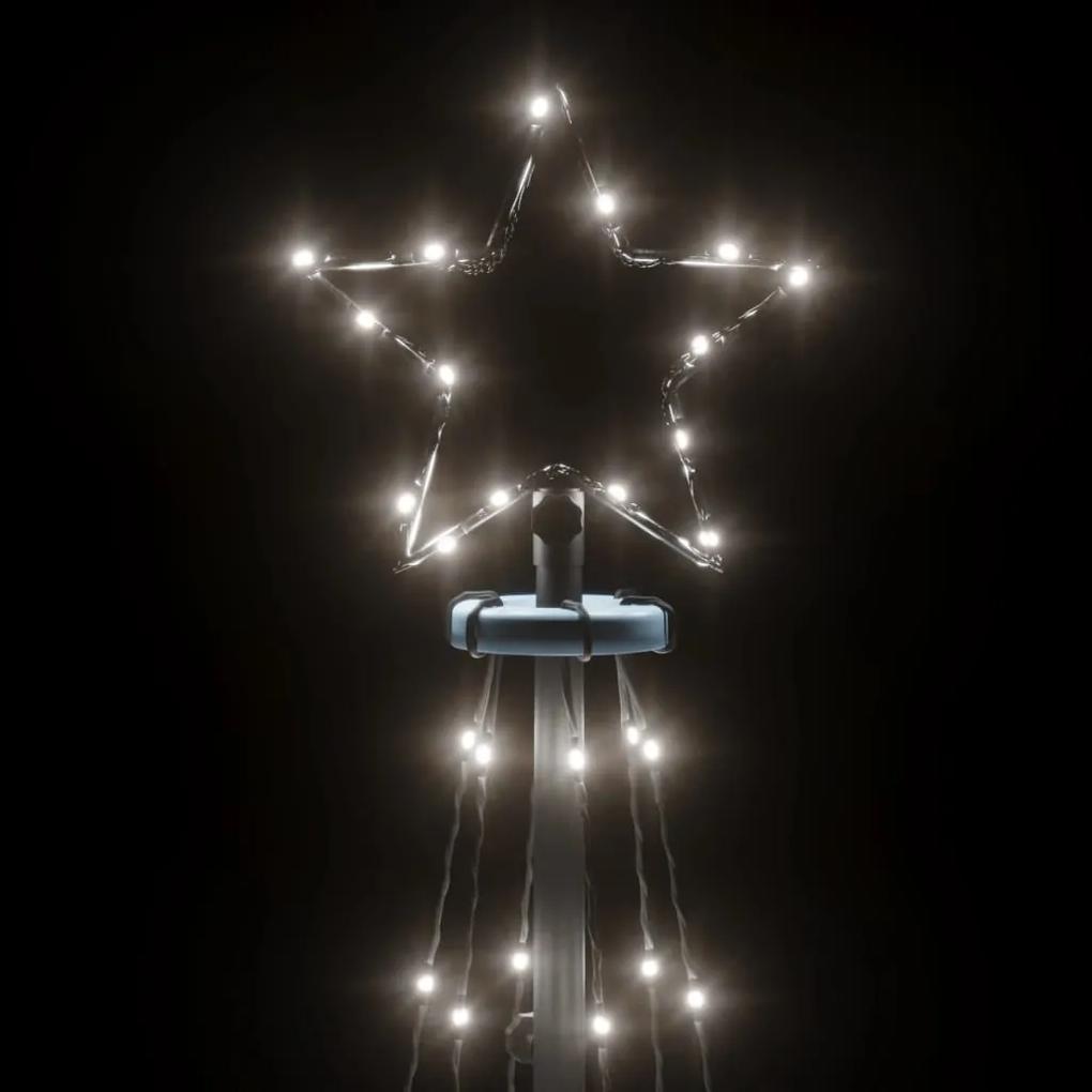 Brad de Craciun conic, 108 LED-uri, alb rece, 70x180 cm Alb rece, 180 x 70 cm, 1