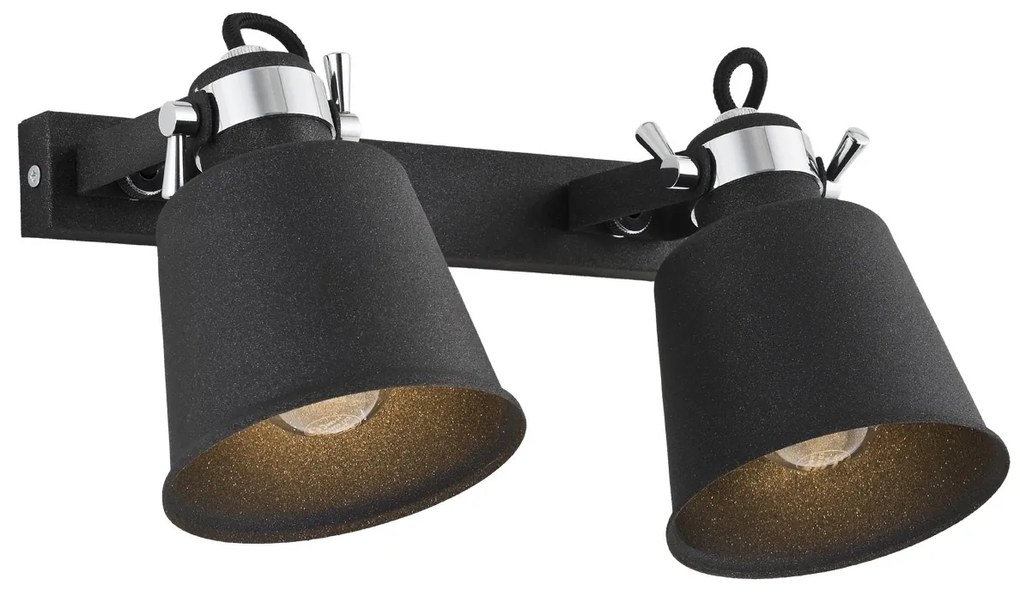 Aplica metalica reglabila stil industial KONGO 2L negru