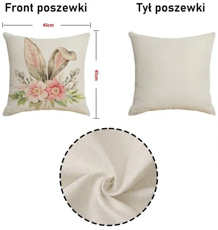 Fata de perna din in POPPYELLE 45x45 cm, crem