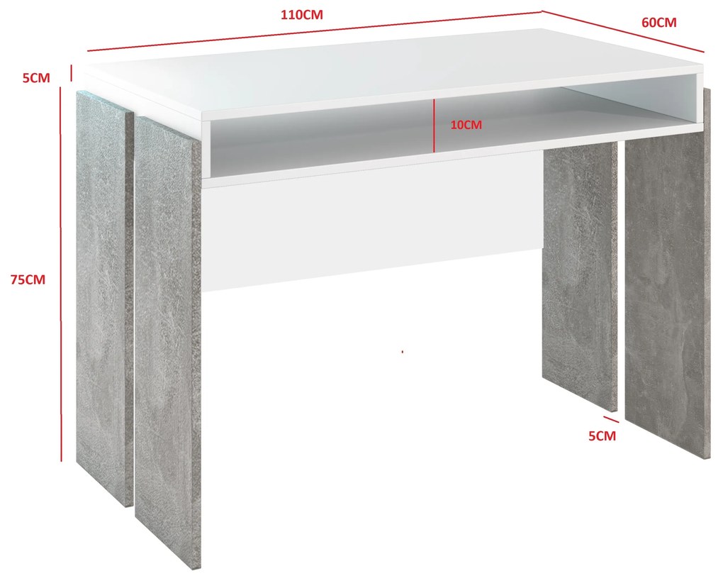 Masă PC Ramea (Stejar platinum grange + Negru). 1055240