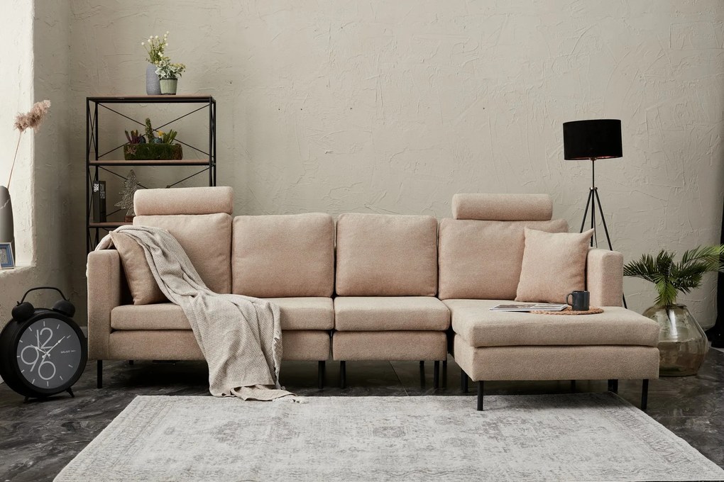 Canapea de colț Nova - Beige, Black