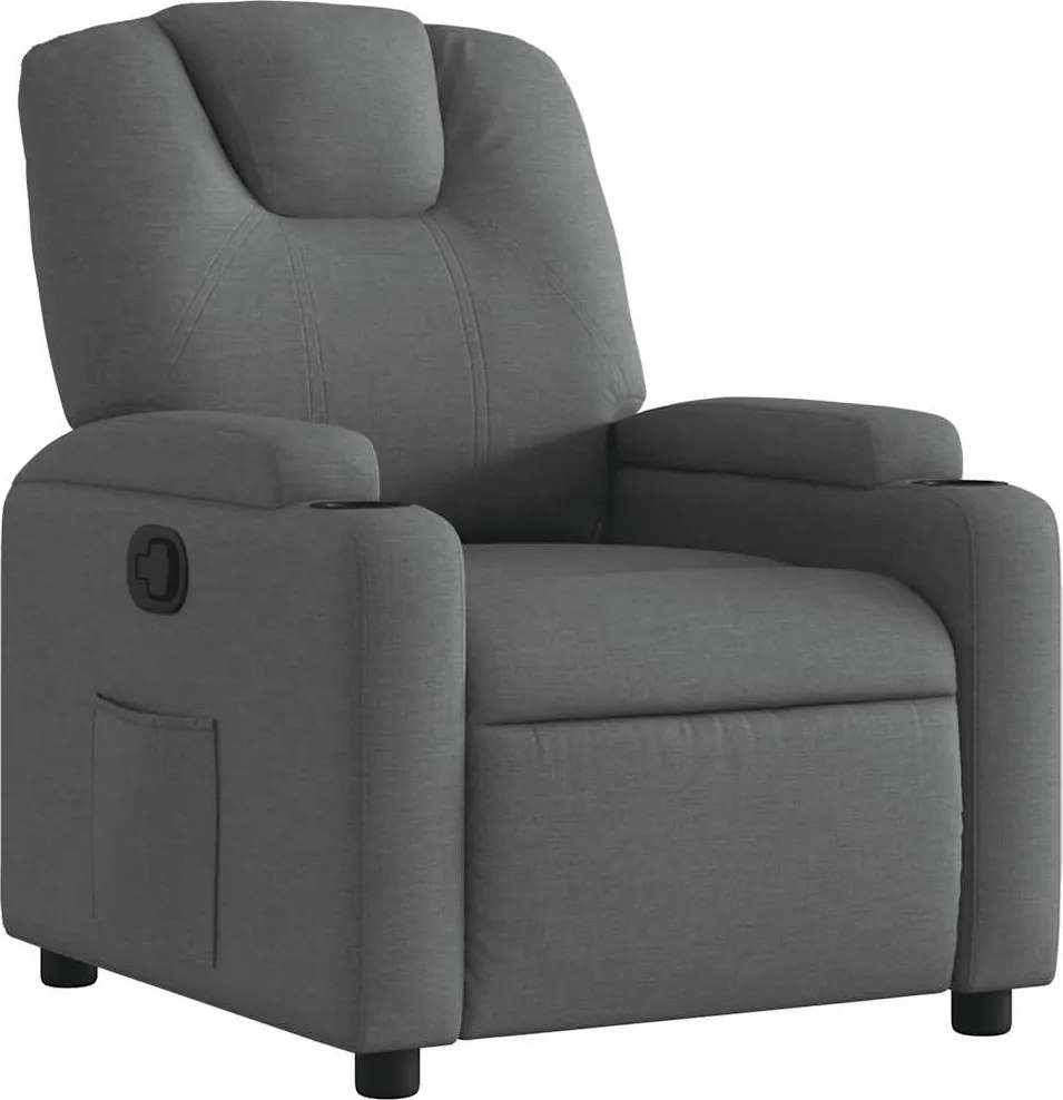 vidaXL Fotoliu rabatabil gri închis, material textil