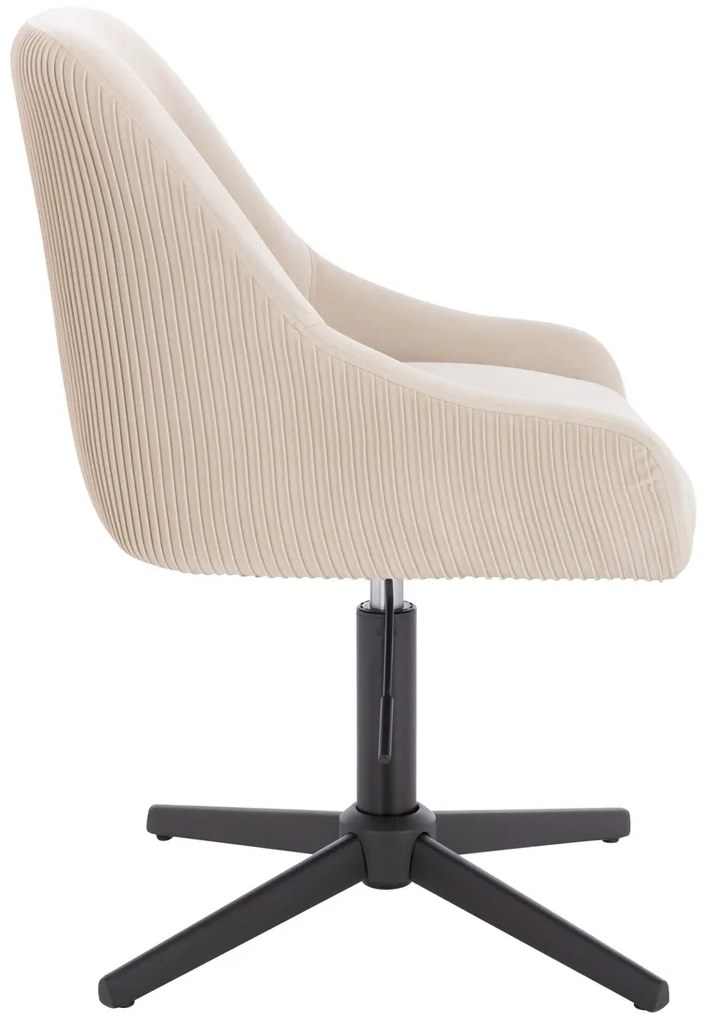 HR920CROSS Scaun Crem din Catifea cu Bază Neagră