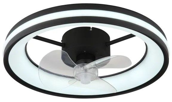 Plafonieră LED cu ventilator Globo 03650 GATIAN LED/30W/230V negru + telecomandă
