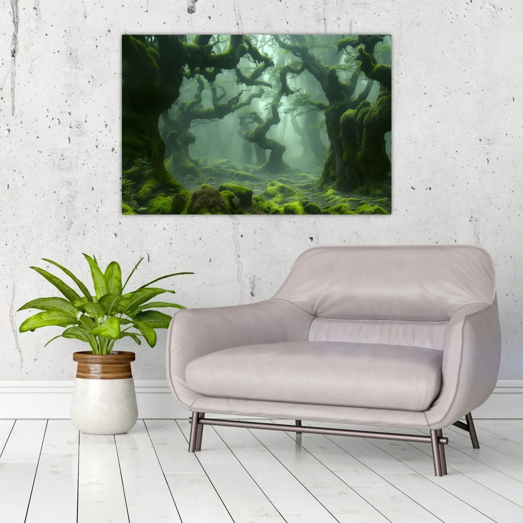 Tablou - O pădure acoperită de mușchi (90x60 cm)