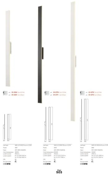 Redo 01-2770 - Aplică de perete LED WAPI, 30W, 230V, 119 cm, albă