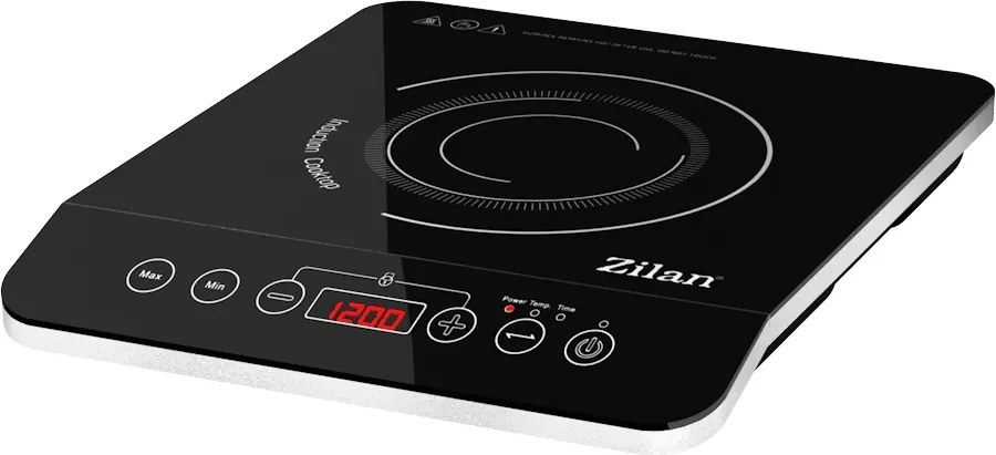Plita cu inductie Zilan ZLN8078 Neagra, putere 2000W, geam din cristal negru