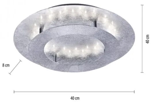 Plafonieră LED NEVIS LED/18W/230V argintie Paul Neuhaus 9620-21