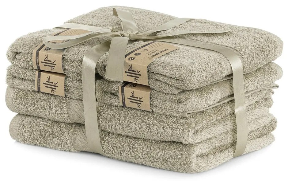 DecoKing Set de prosoape Bamby bej, 4 buc. 50 x 100 cm, 2 buc. 70 x 140 cm